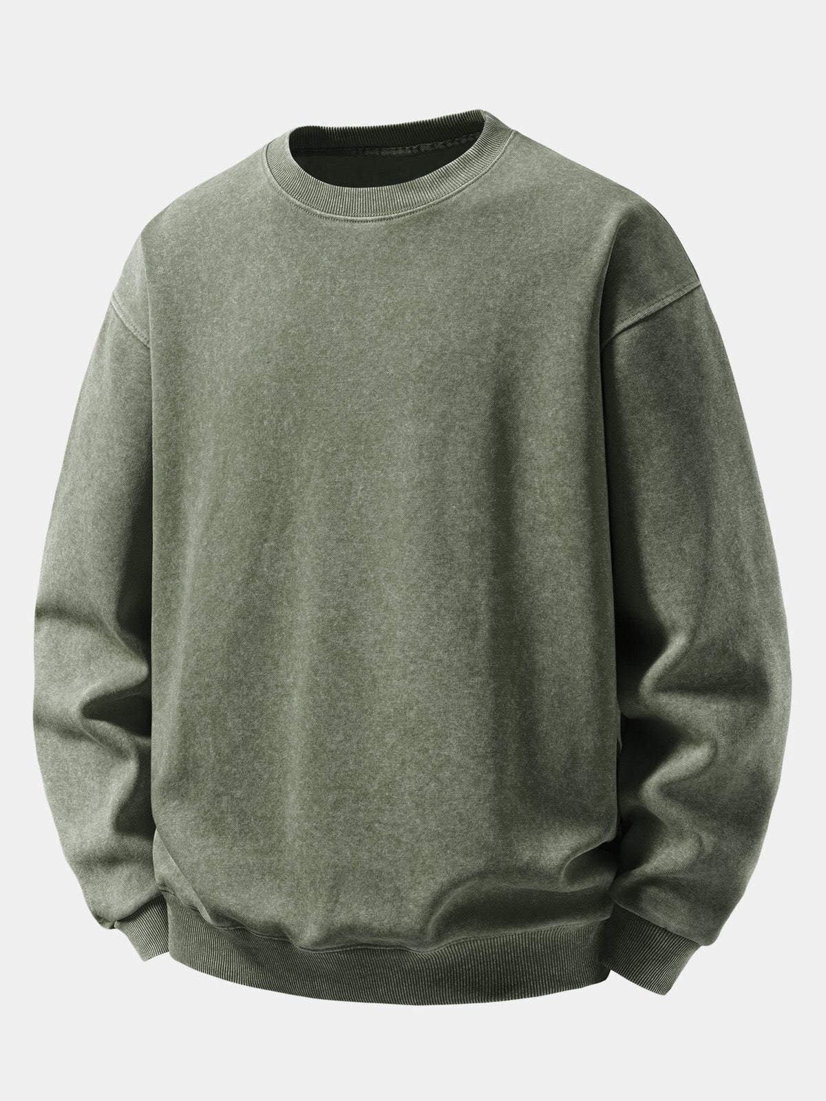 Relaxed Fit Washed Distressed Sweatshirt