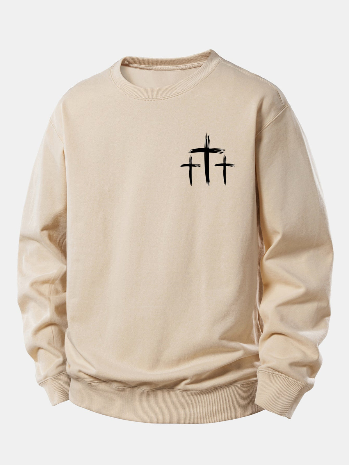 Faith Over Fear Cross Print Relax Fit Sweatshirt