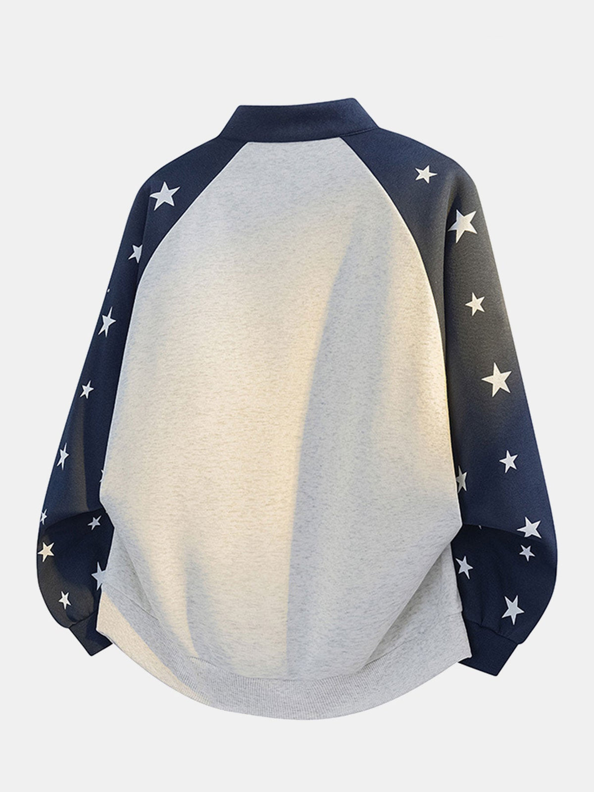 Star Print Quarter Zip Raglan-Seeve Sweatshirt