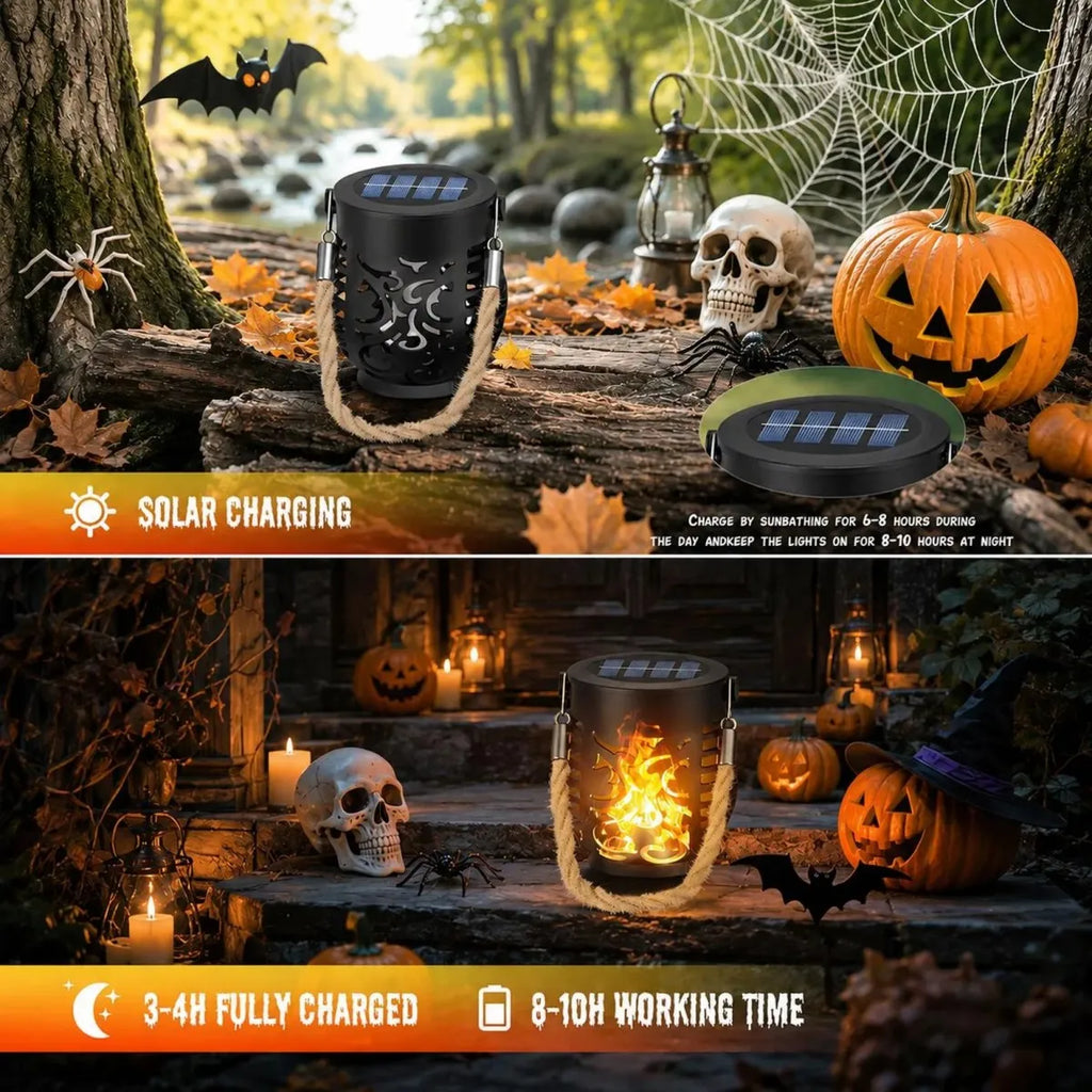 Solar Flame Effect Hanging Lantern