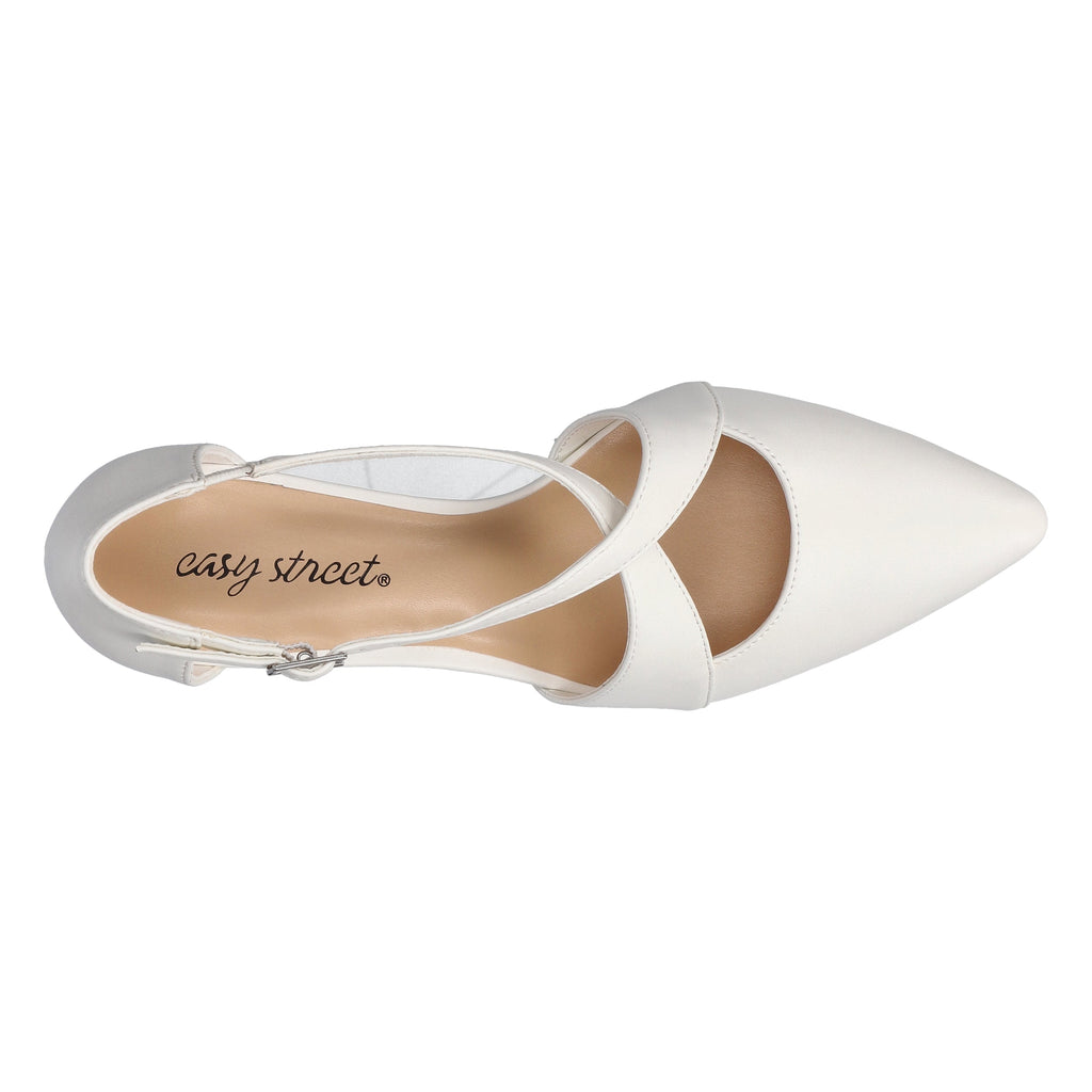 Easy Street Women's Elegance White Dress Heels
