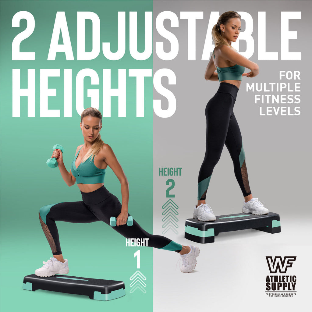 Fitness Equipment WF Aerobic Step Platform with Two Height Levels Dumbbells and Measuring Tape Set