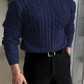 Gareth | Rundhals-Pullover im Zopfmuster