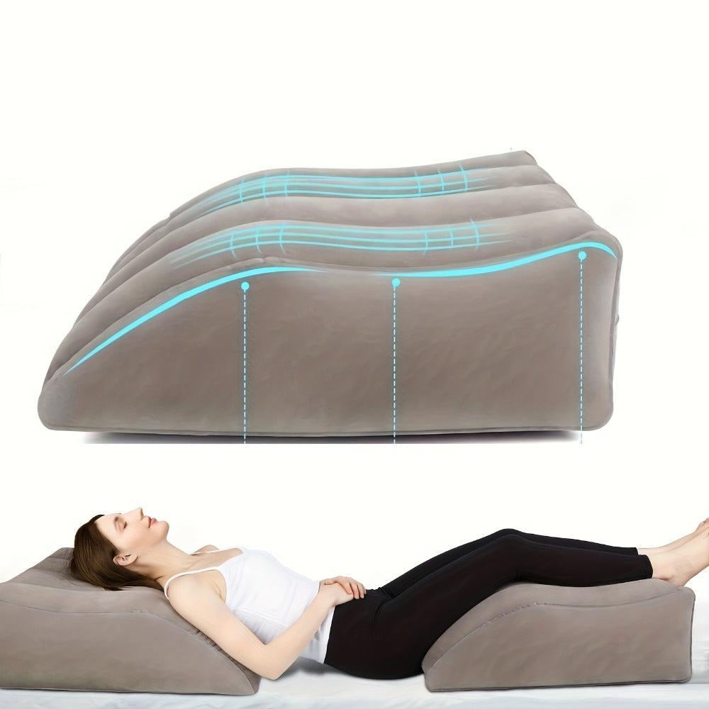 Inflatable Leg Elevation Pillow for Sleeping, Wedge Knee Support Cushion for Swelling, Leg Raise Pillow for Bed