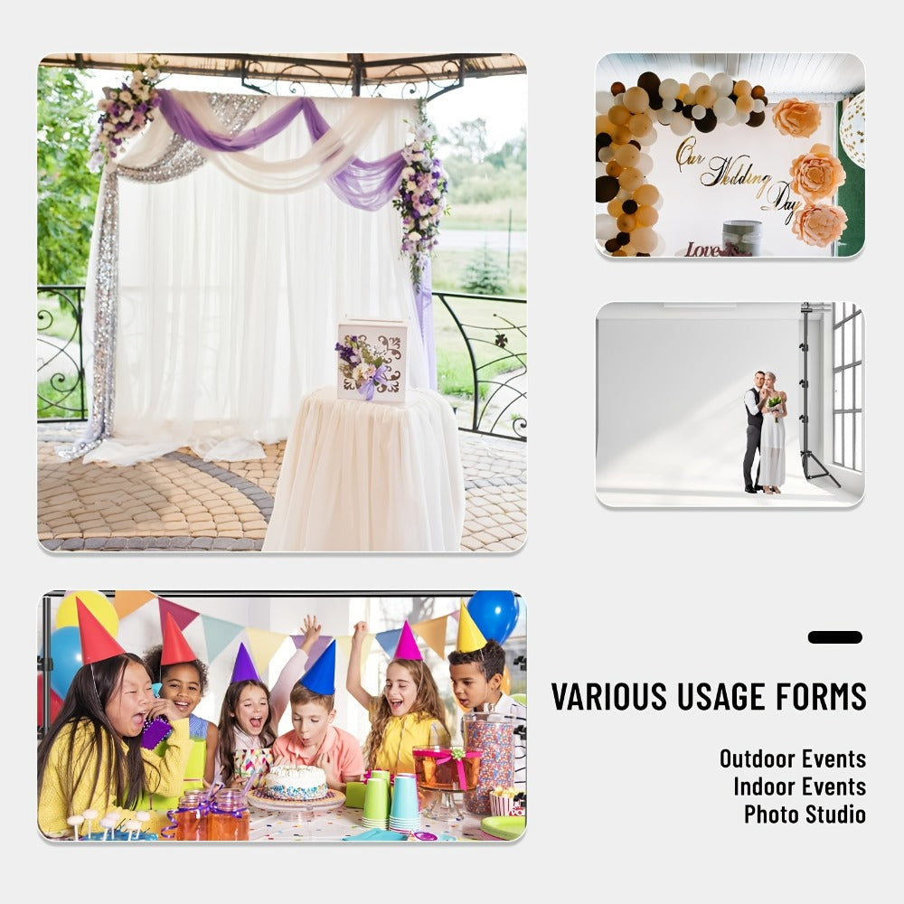 Backdrop Stand BEIYANG 10 x 8.5-Foot Tripod Kit with Sectional Crossbar, Clips, Ballast Bags and Carry Bag