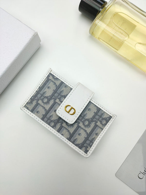 Christian Dior 30 Montaigne Card Holder – Oblique Jacquard Blue White