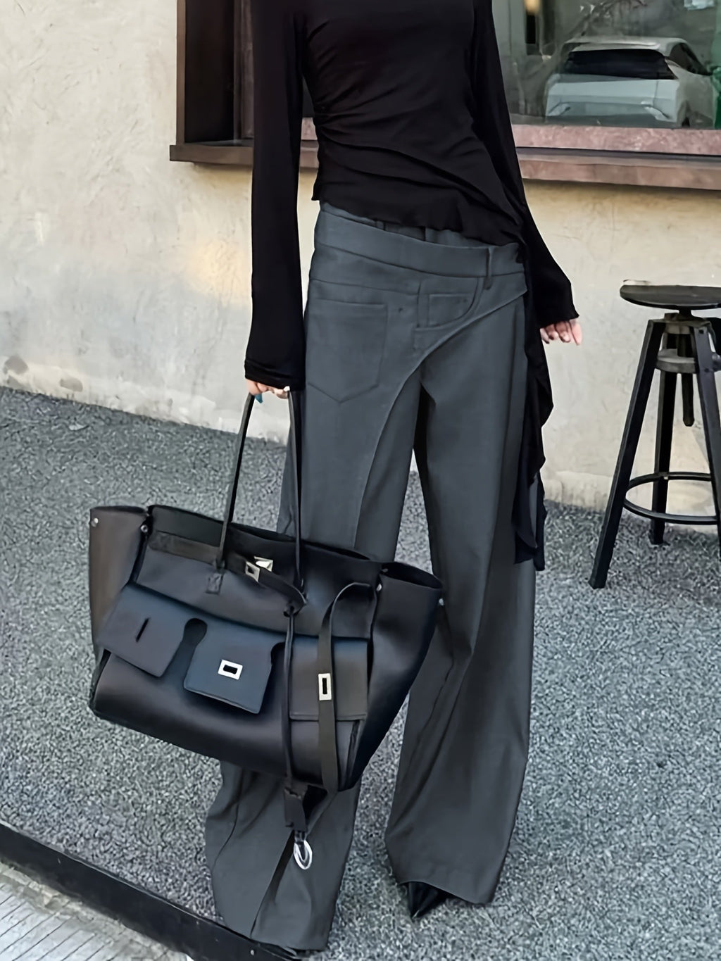 Astrid | Mehrlagige Hose mit weitem Bein