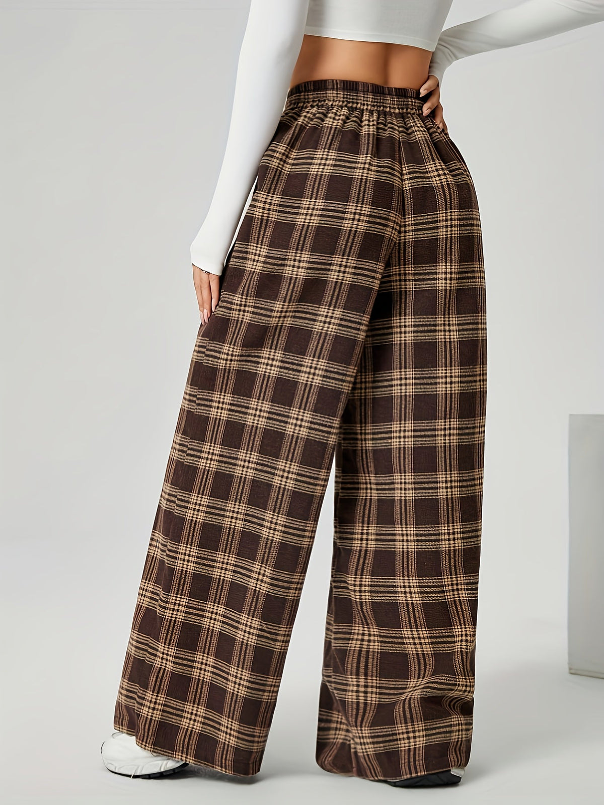Bonnie | Karierte Hose mit weitem Bein