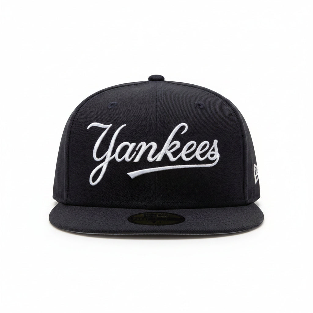 New Era New York Yankees Script 59FIFTY Fitted Cap – Navy