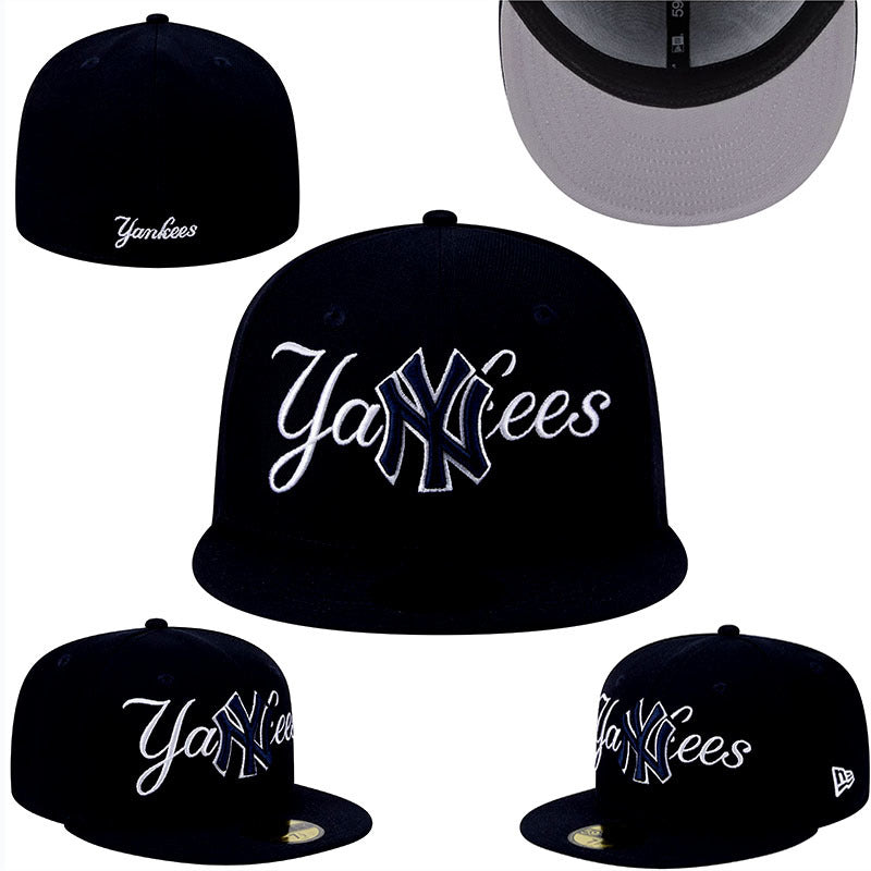 New Era New York Yankees Script 59FIFTY Fitted Cap – Navy