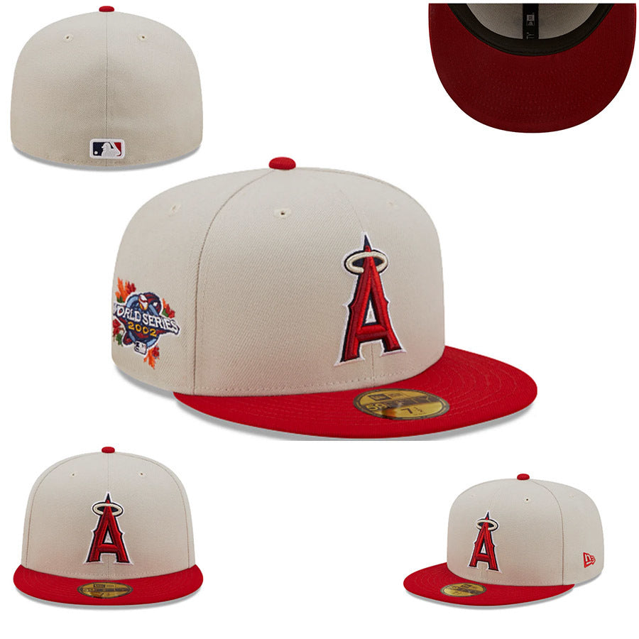 New Era Anaheim Angels 2002 World Series 59FIFTY Fitted Cap – Stone/Red