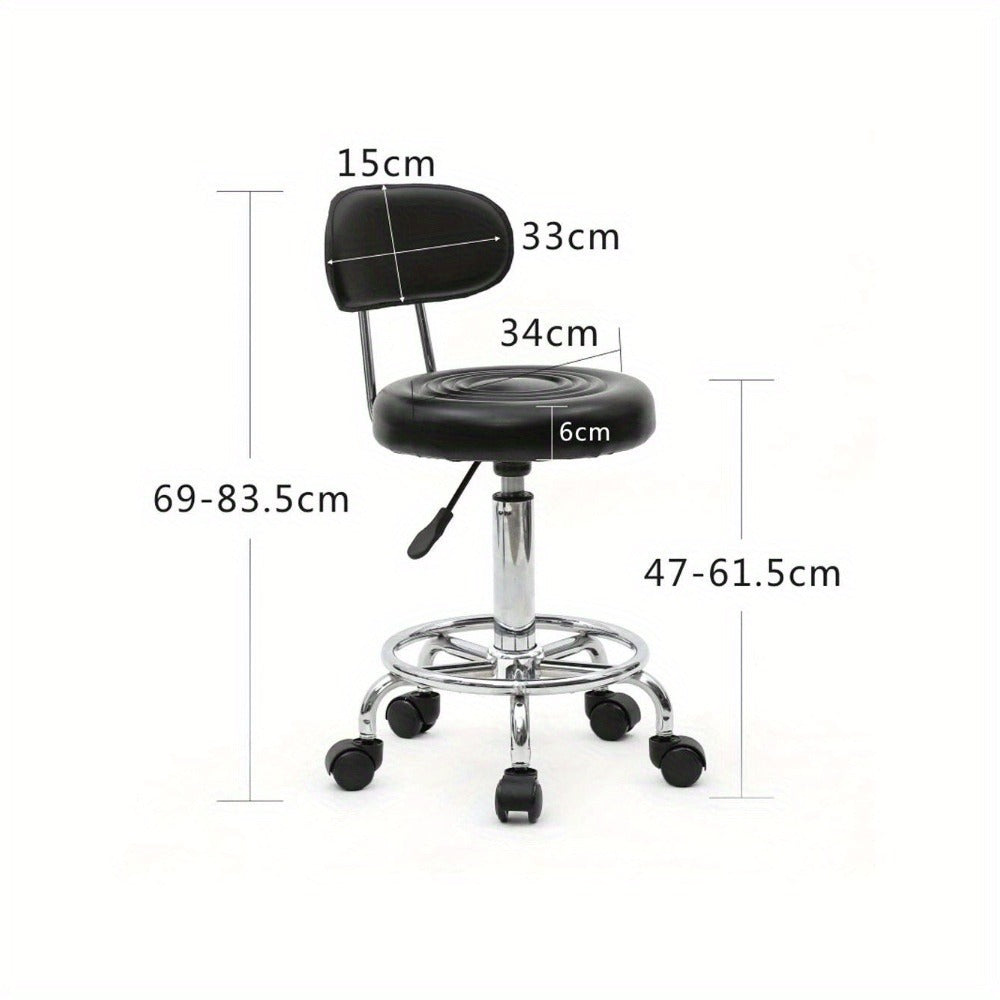 Adjustable Height Bar Stool with Backrest & 360° Swivel - Modern Counter Stool Rotating Chair for Kitchen
