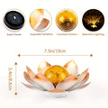 Solar Garden Lights 2-Pack Lotus Stakes with Cracked Glass Globes, Iron Frame and IPX4 Rating