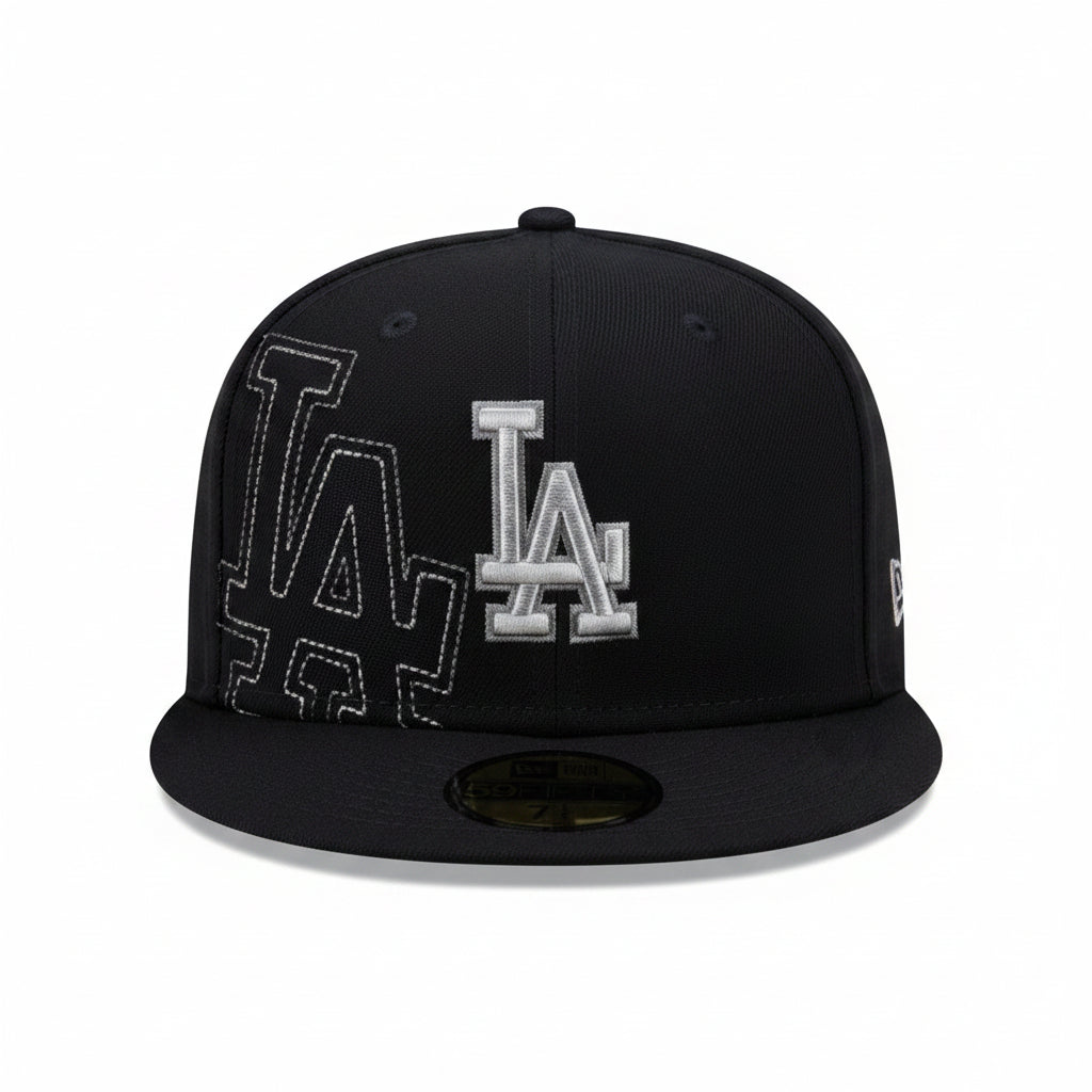 Casquette ajustée 59FIFTY Double Logo New Era Los Angeles Dodgers – Noir