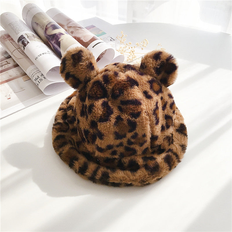 Brooks Kinder-Beanie mit Leopardenmuster und Kunstfell-Ohren – Wintermütze für Kleinkinder