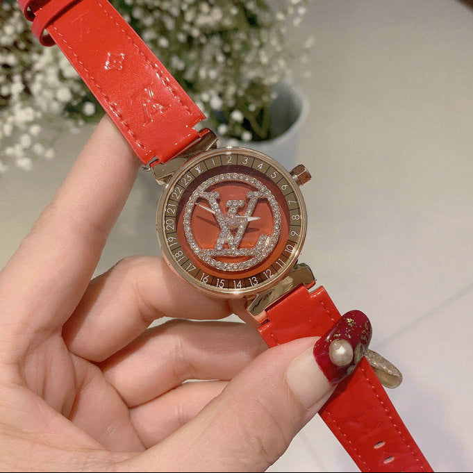 Louis Vuitton Tambour Moon Watch — Red & Rose Gold