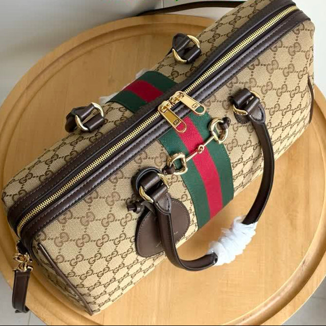Gucci 1955 Horsebit Boston Bag — GG Supreme Canvas