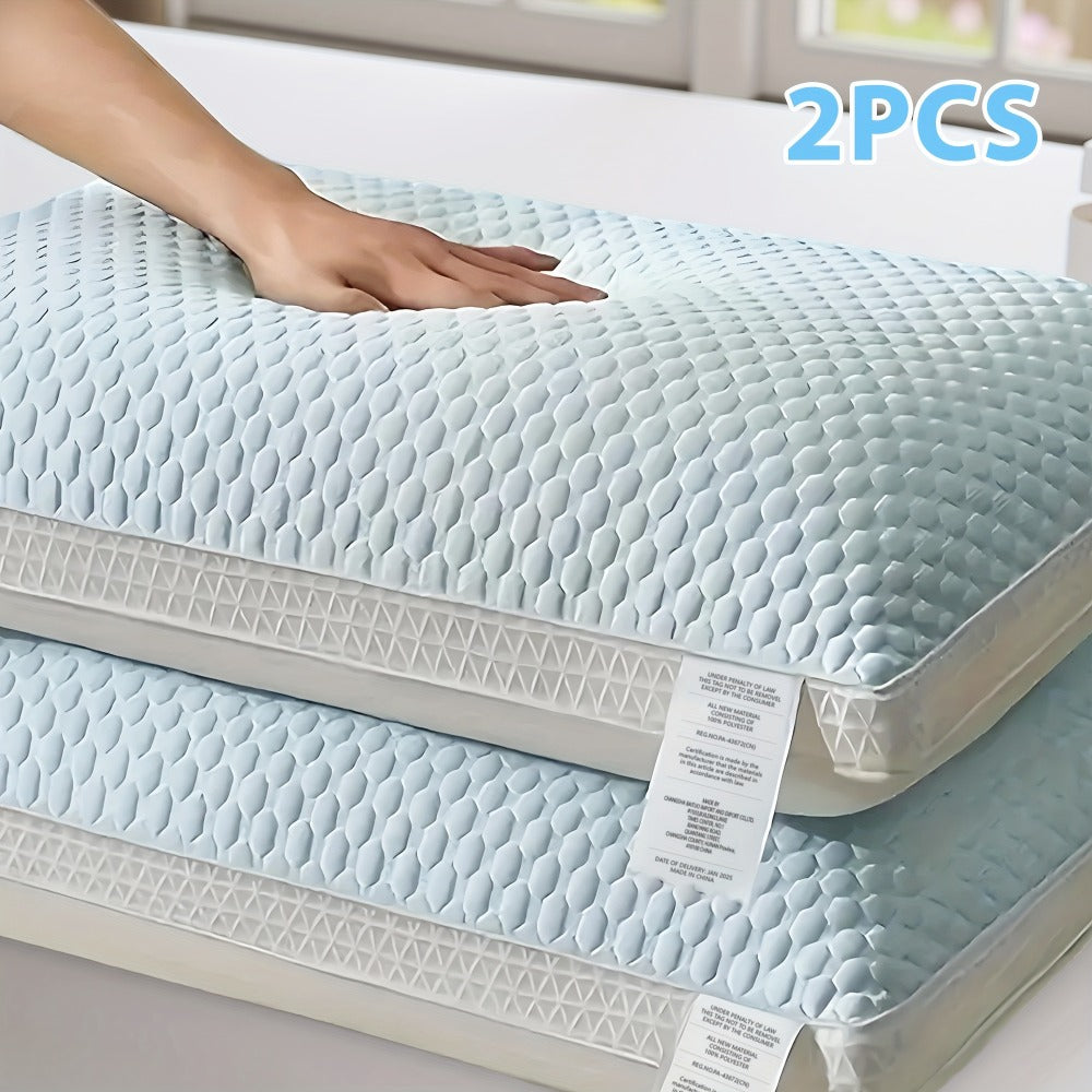Cooling Bed Pillows 2-Pack – Neck Support for Side, Back & Stomach Sleepers | Machine Washable | Soft Polyester Fill | Perfect for Bed, Sofa & Dorm