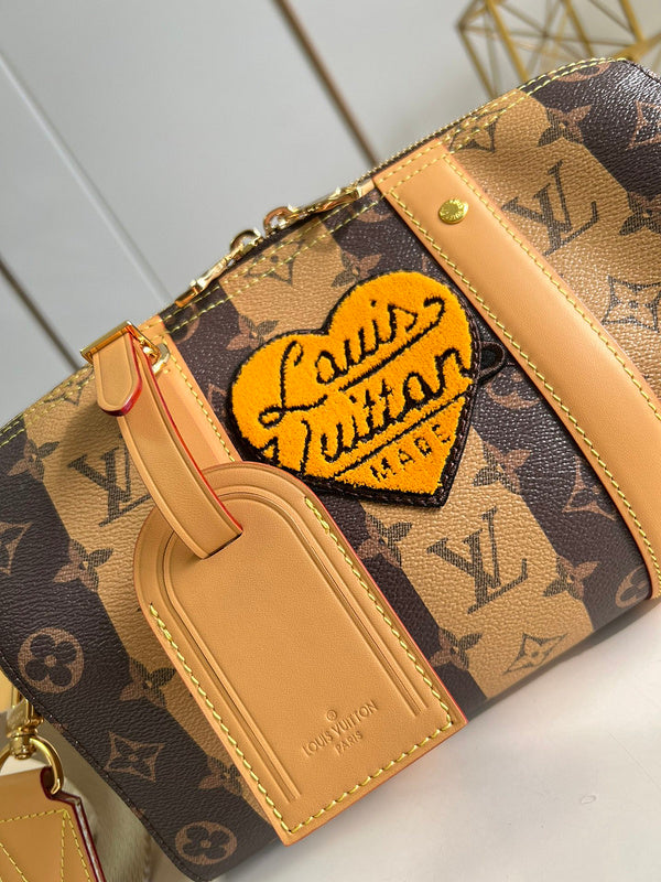 Louis Vuitton Soft Trunk Wearable Wallet – Monogram Stripe Louis Vuitton Made Yellow Heart Patch