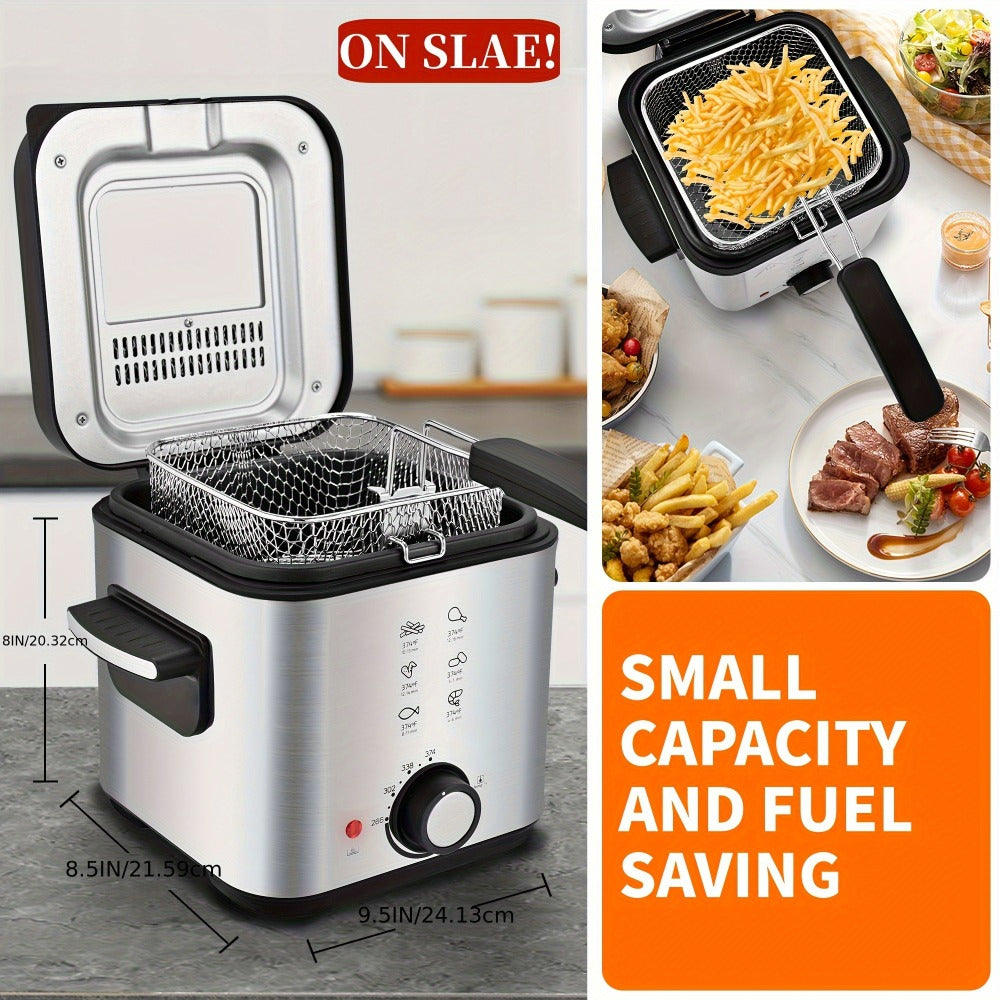 Deep Fryer, Electric 1500W Non-Stick Detachable Basket Adjustable Temperature Control for Home Cooking, Dining and Outdoor Meals