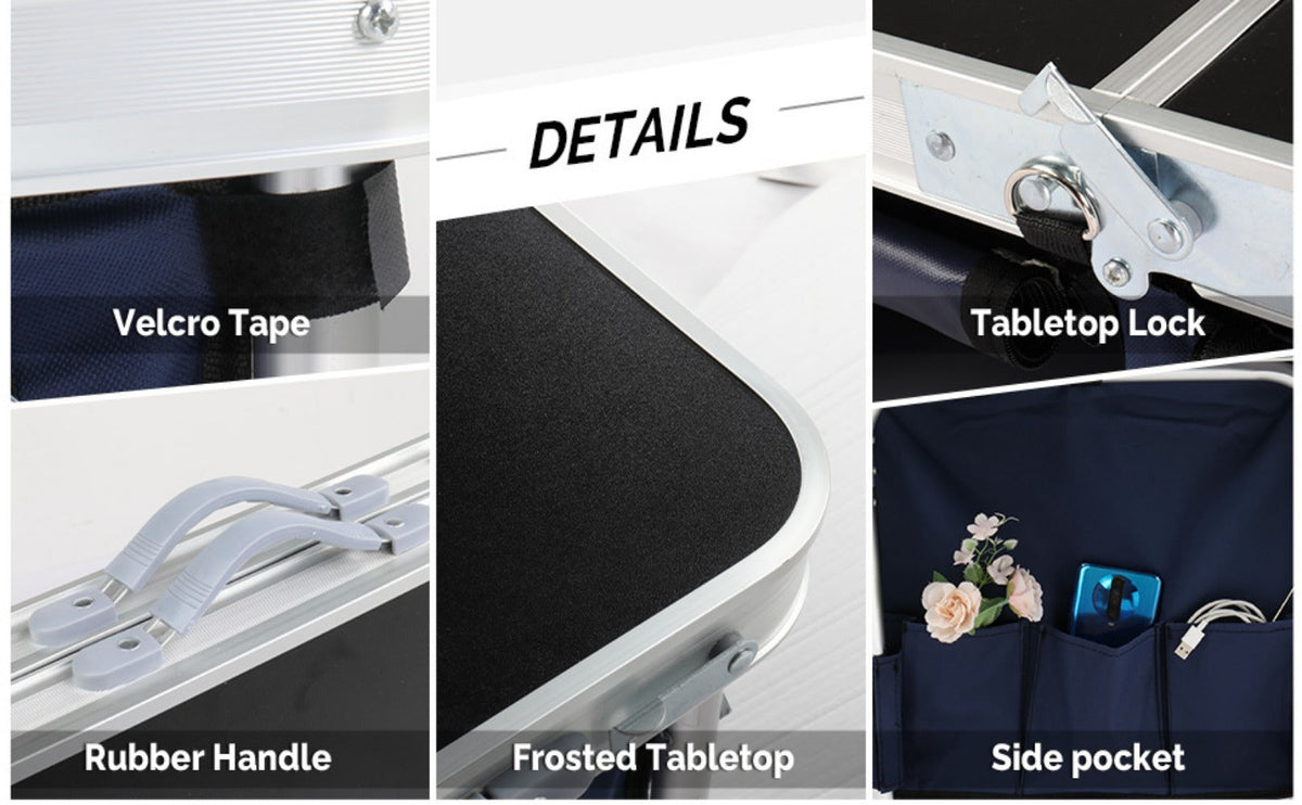 4-Foot Folding Table with Adjustable Height, Space-Saving Utility Table for Home Office