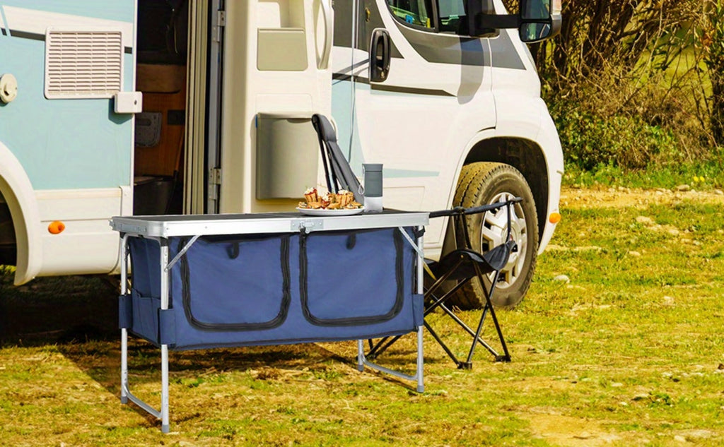 4-Foot Folding Table with Adjustable Height, Space-Saving Utility Table for Home Office