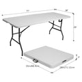 4-Foot Plastic Folding Table with Carry Handle, Space-Saving Utility Table