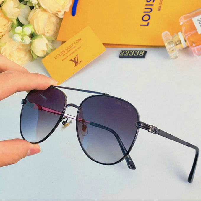 Classic Aviator Sunglasses — Gunmetal & Gradient Blue