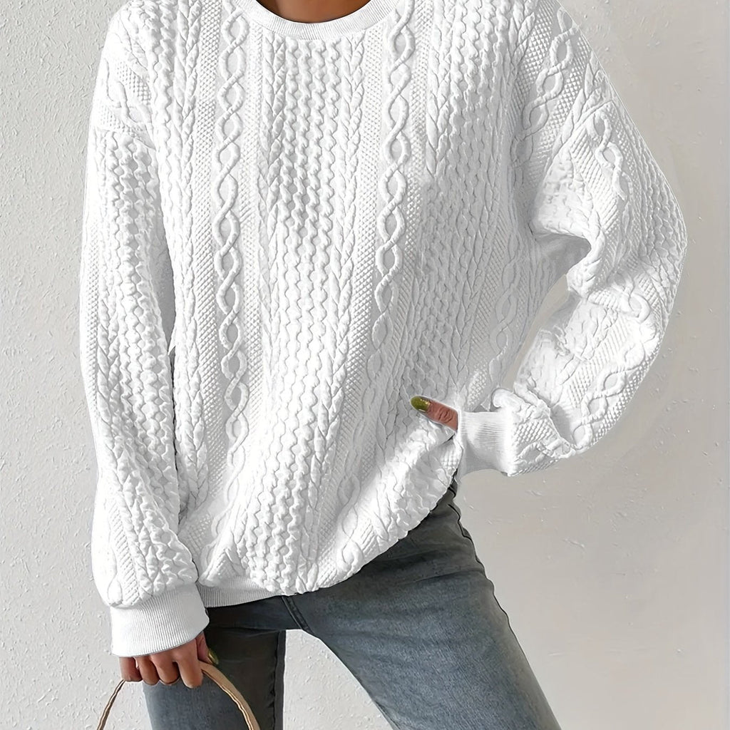Maisie | Rundhals-Sweatshirt mit Zopfmuster