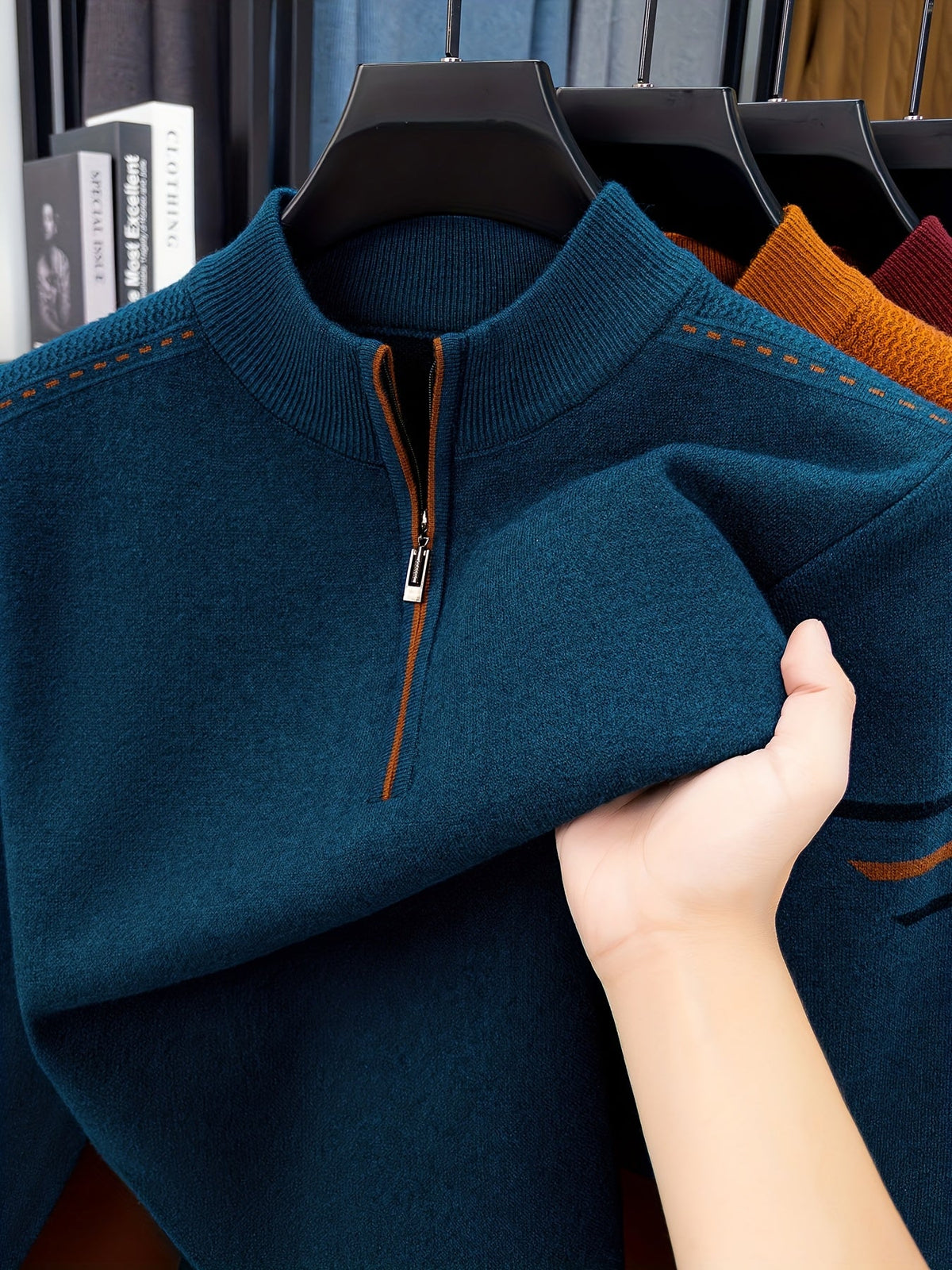 Alden | Strickpullover mit Reißverschlusskragen