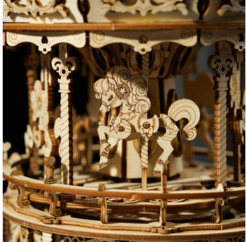 Robotime ROKR 3D Wooden Puzzle Music Box Romantic Carousel