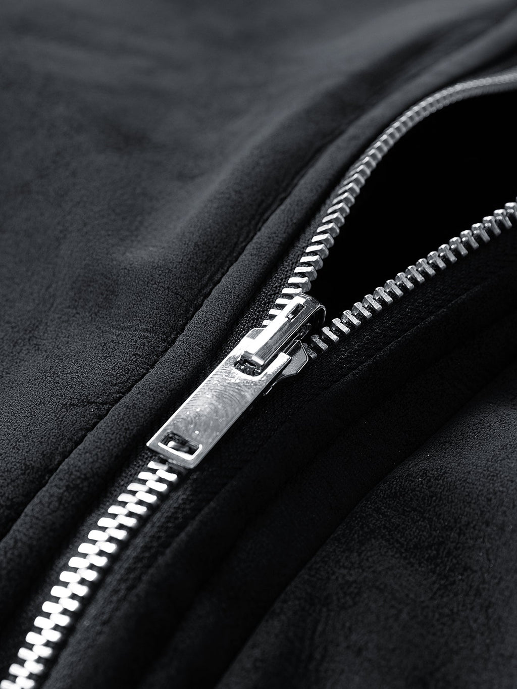 Relax Fit Suede Teddy Zipper Reversible Hooded Coat