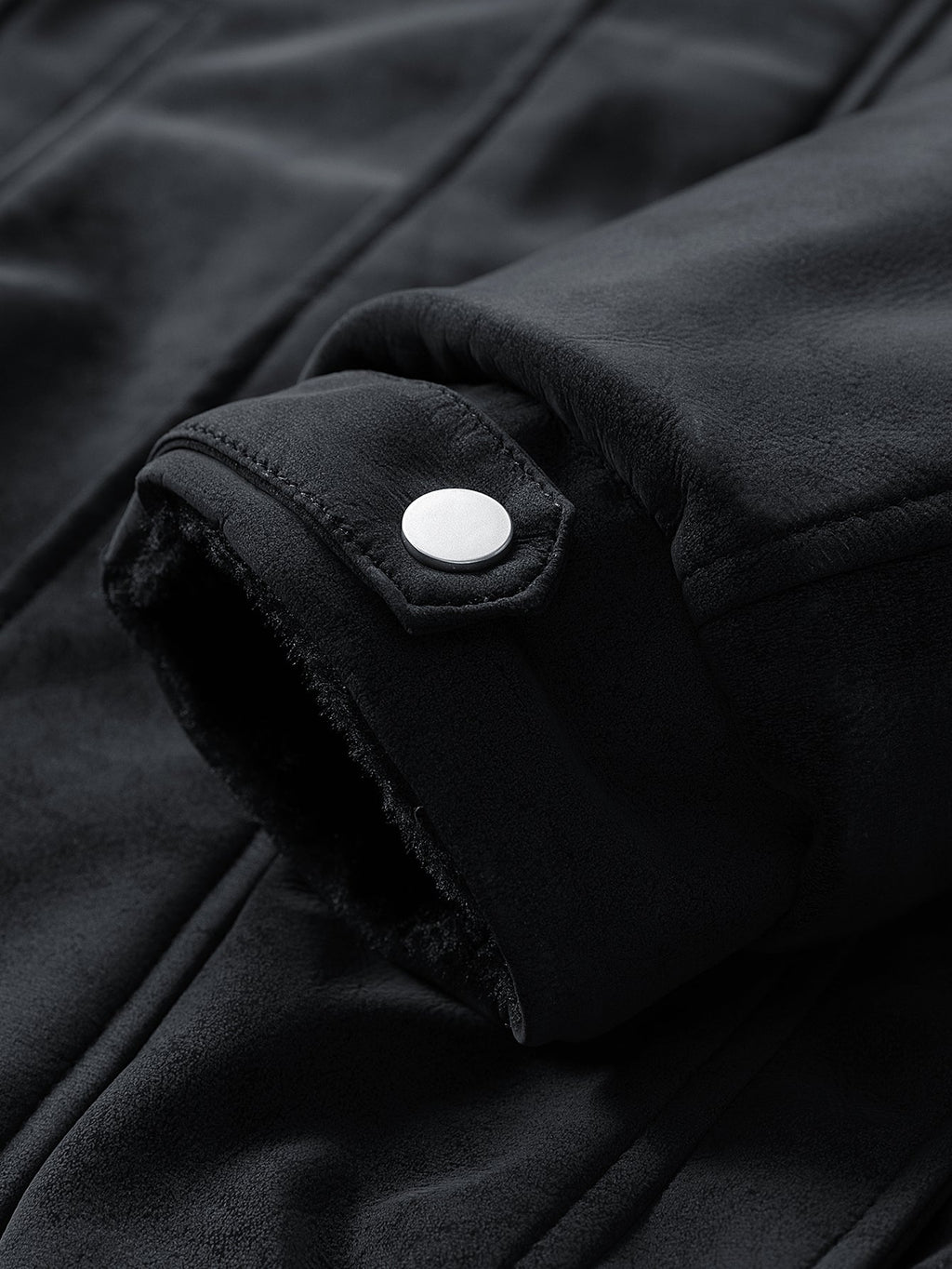 Relax Fit Suede Teddy Zipper Reversible Hooded Coat
