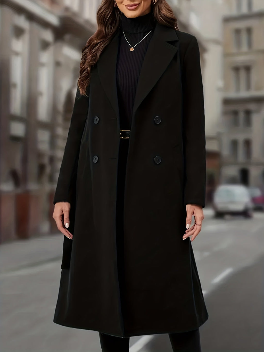 Cassandra | Zweireihiger langer Mantel