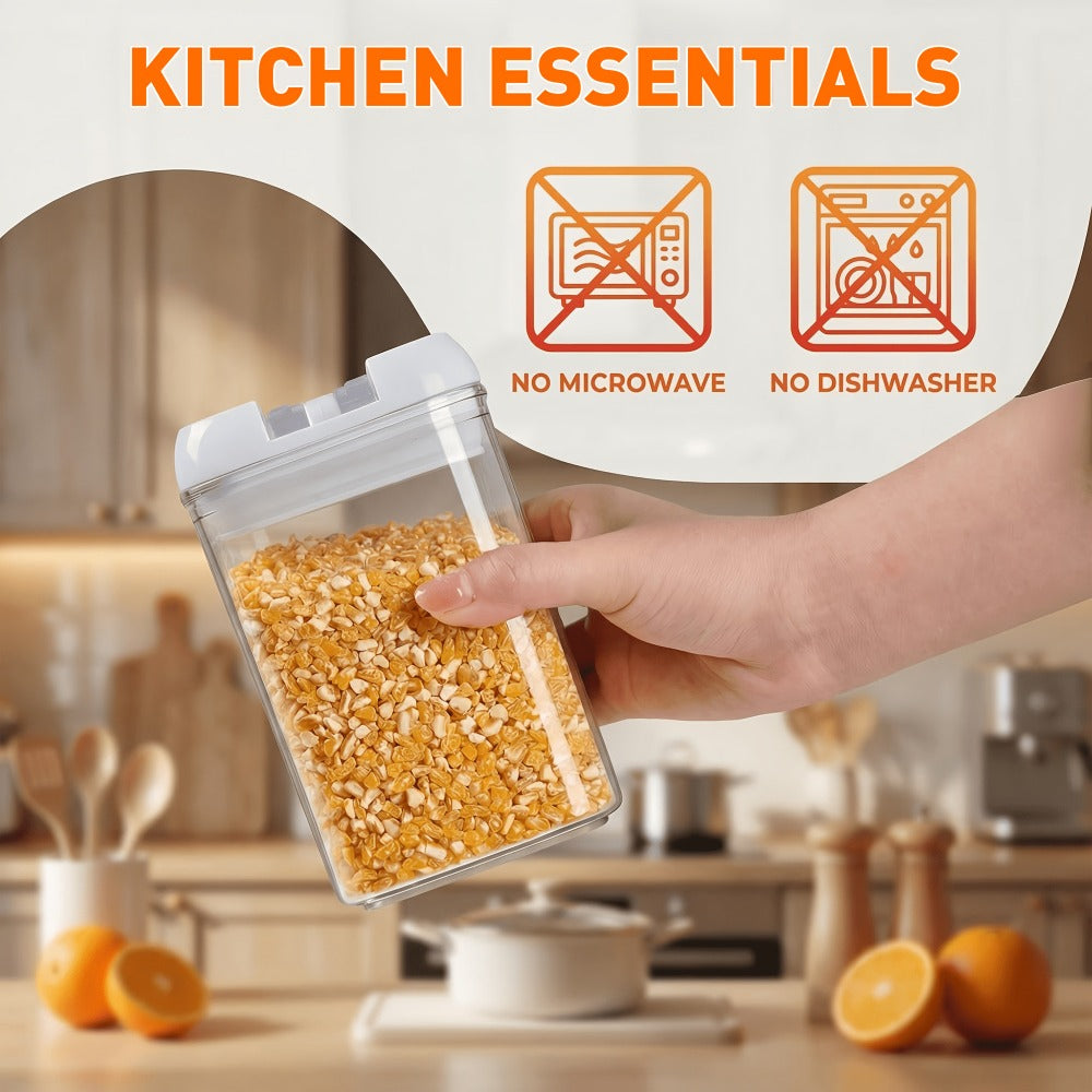 Food Storage Containers, Airtight Plastic Kitchen Organizer Set with Leak-Proof Lids for Meals and Leftovers
