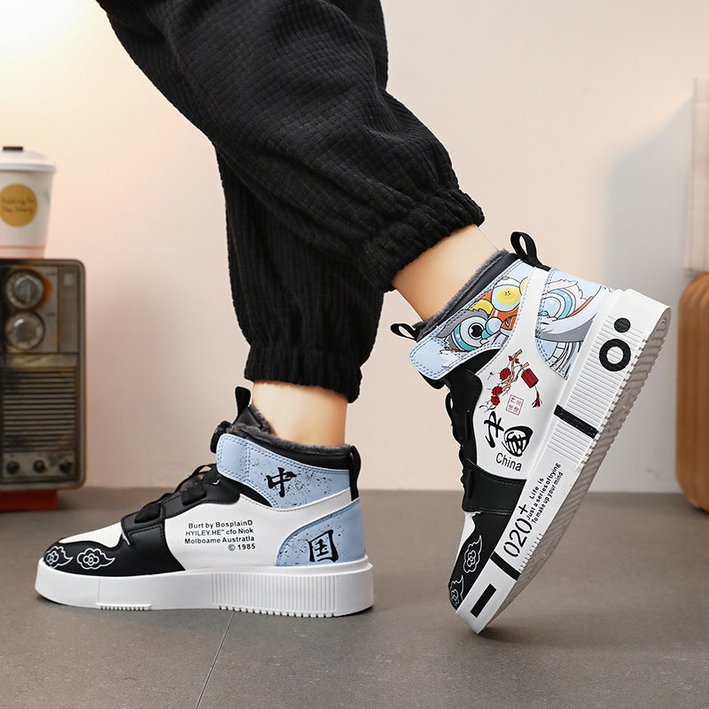 Herren-Herbst-High-Top-Freizeitsportschuhe mit rutschfester Sohle für den Alltag
