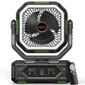 20000mAh Portable Camping Fan with LED Lantern – Rechargeable, 4-Speed, Oscillating, Remote & Timer Control | Tent, Travel, RV, Emergency & Bedroom Use