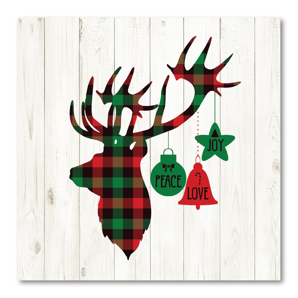 Deer Plaid Gallery-Wrapped Canvas Wall Art