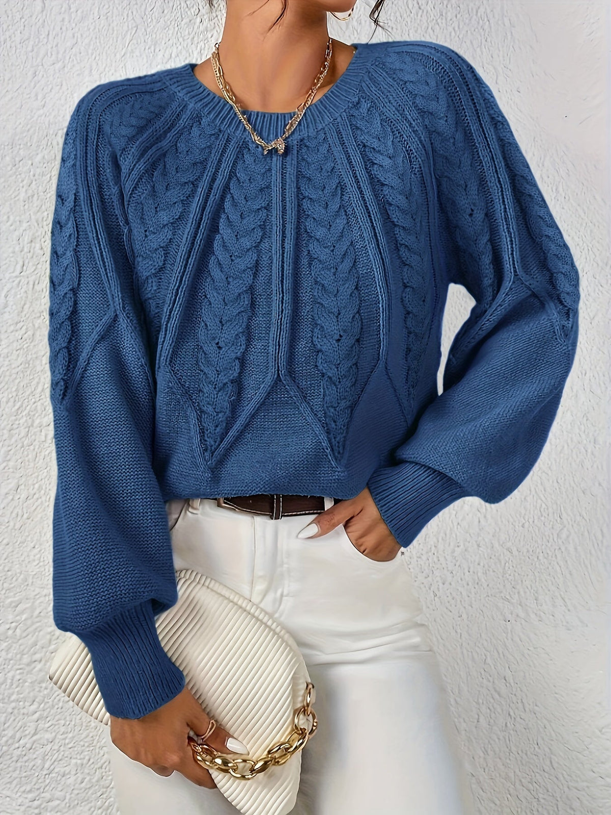 Ophelia | Entspannter Zopfmuster-Pullover