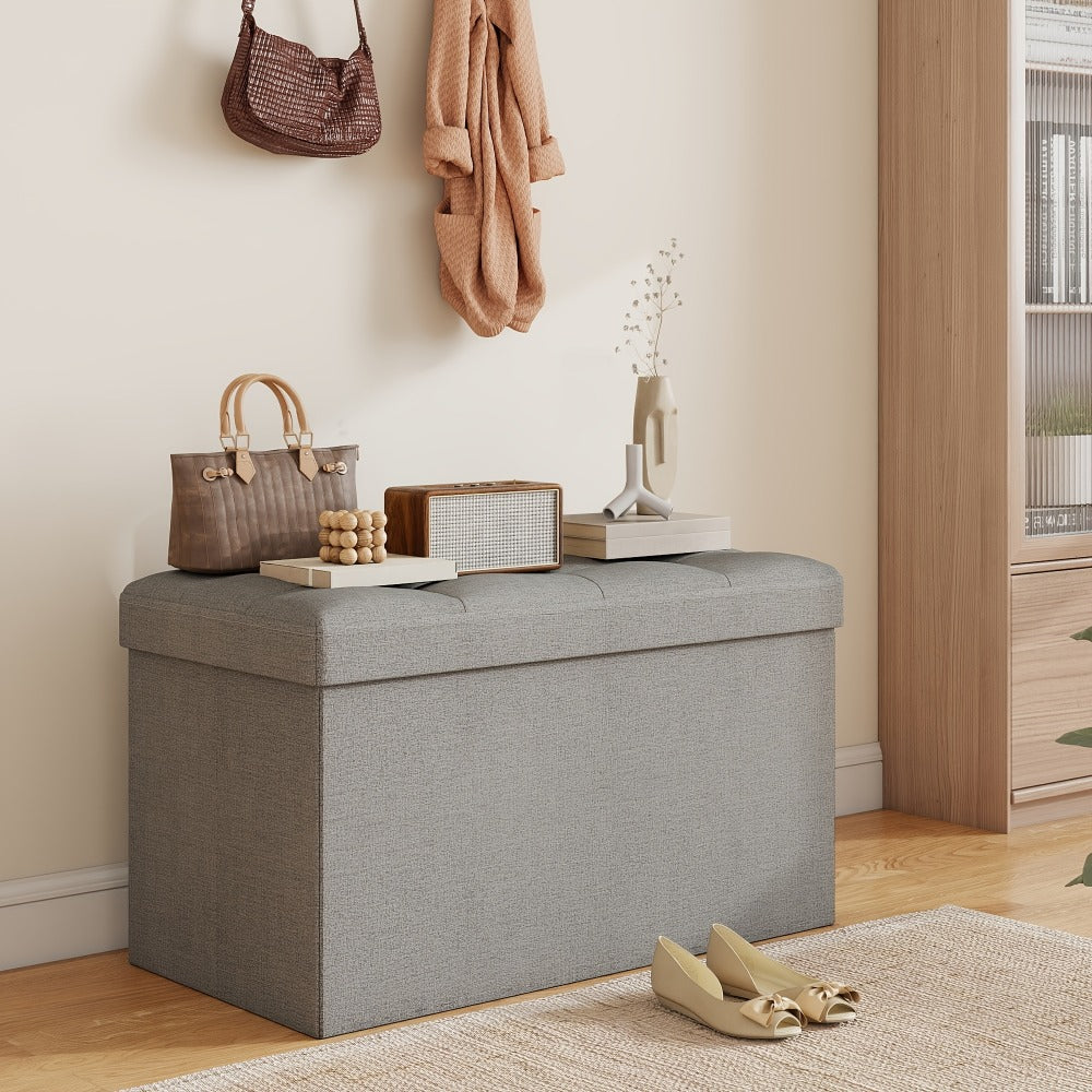 43.5-Inch Upholstered Storage Ottoman Bench with Hidden Storage and Lift-Top Storage