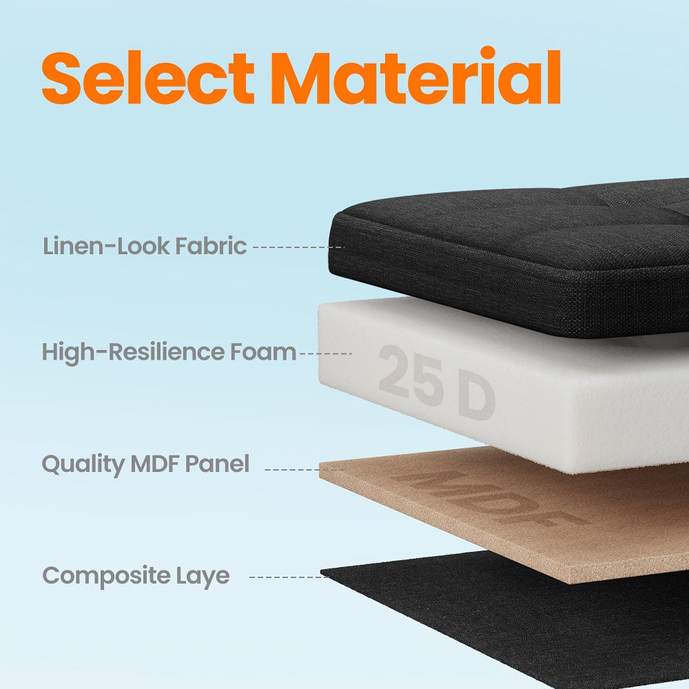 43.3-Inch Foldable Storage Ottoman Bench with Upholstered Top, Hidden Compartment and Six Colors