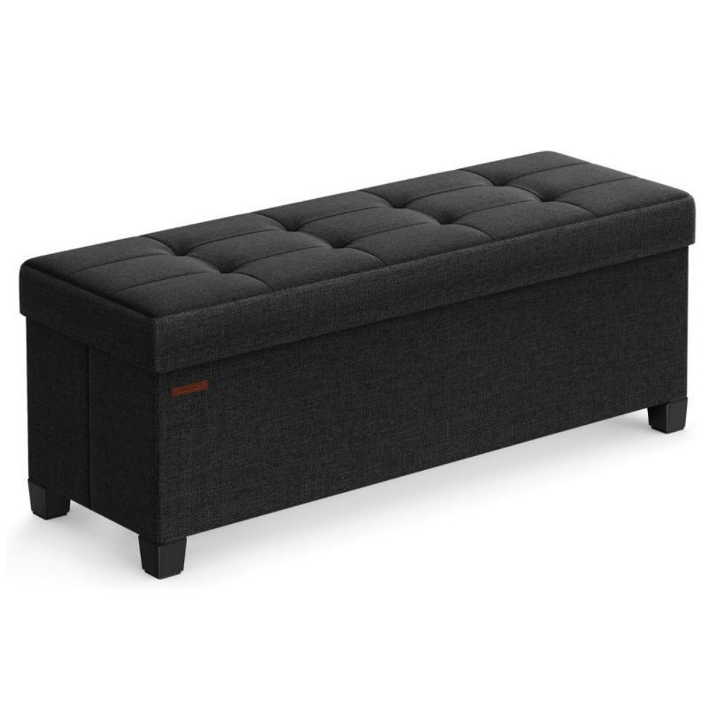 43.3-Inch Foldable Storage Ottoman Bench with Upholstered Top, Hidden Compartment and Six Colors