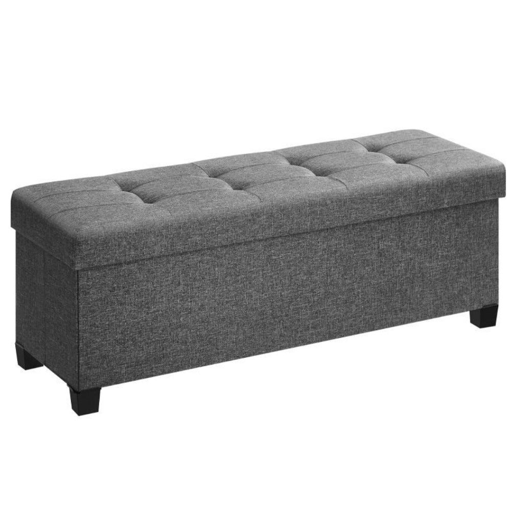 43.3-Inch Foldable Storage Ottoman Bench with Upholstered Top, Hidden Compartment and Six Colors