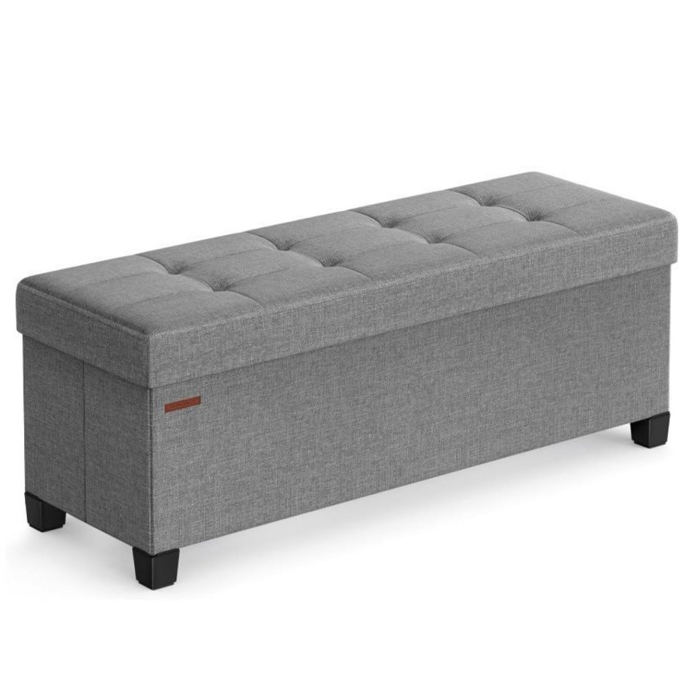 43.3-Inch Foldable Storage Ottoman Bench with Upholstered Top, Hidden Compartment and Six Colors
