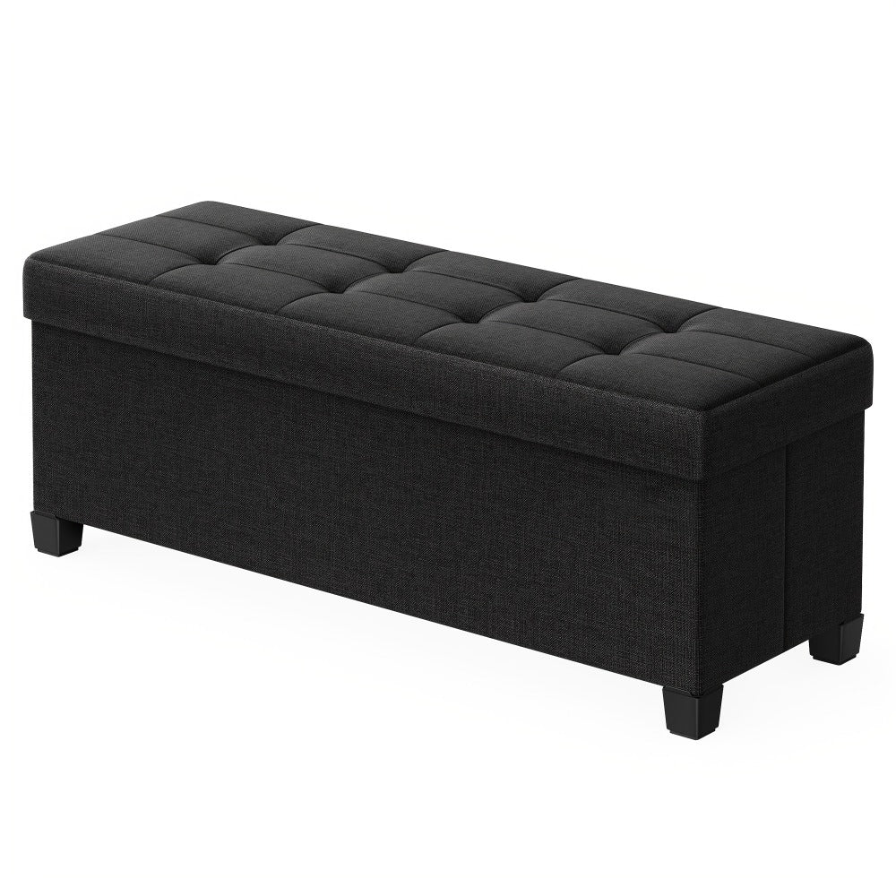 43.3-Inch Foldable Storage Ottoman Bench with Upholstered Top, Hidden Compartment and Six Colors