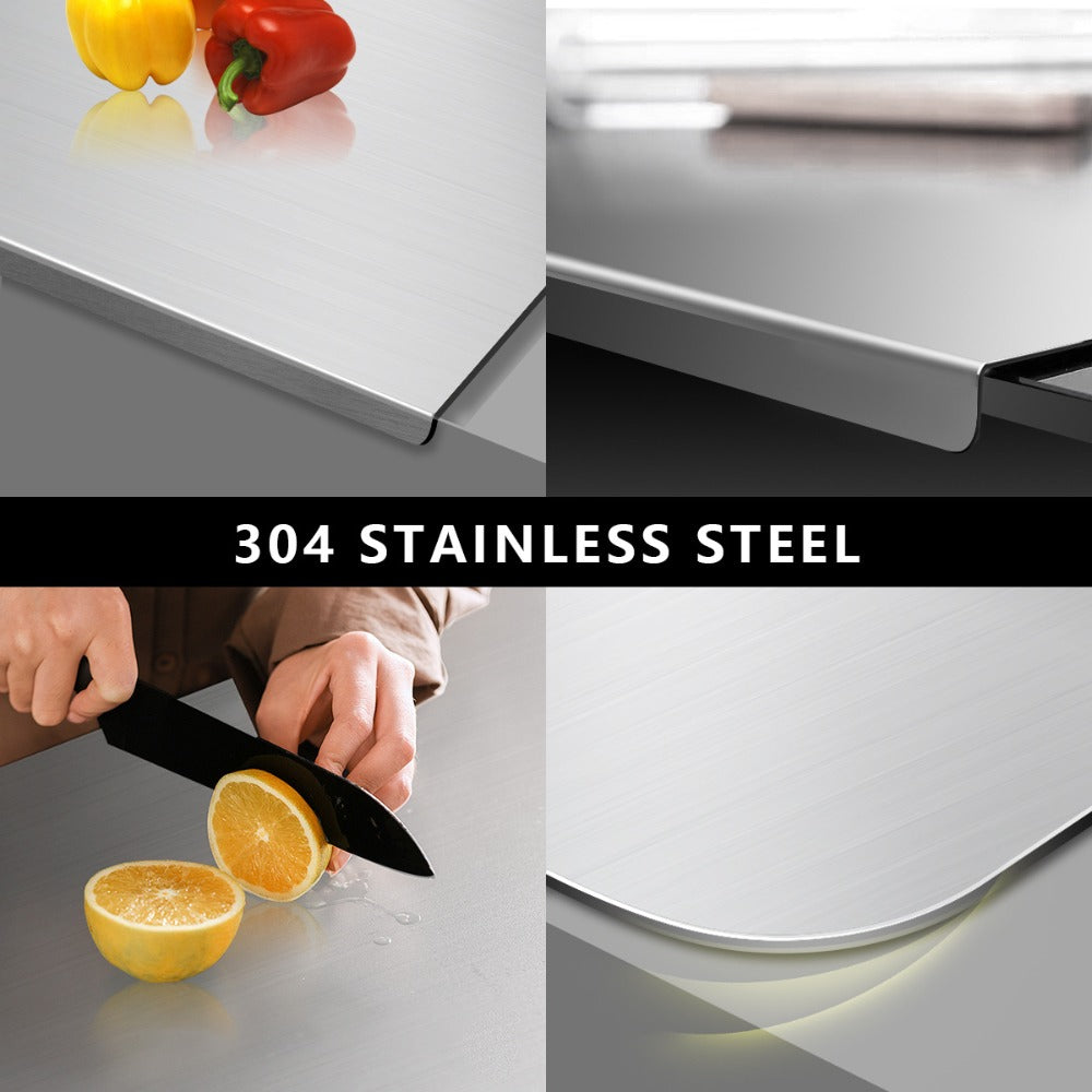 Stainless Steel Cutting Board, 304 Grade Butcher Block Rolling Board, Large Kitchen Chopping Board for Meat, Vegetables & Bread