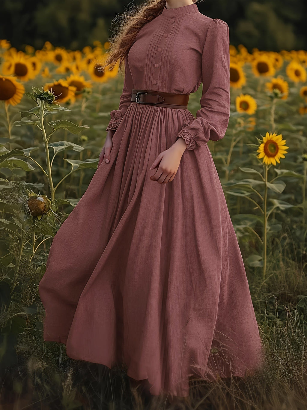 Susannah | Romantisches Maxikleid mit hohem Ausschnitt