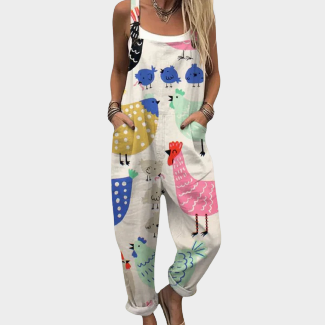 Avril | Bequemer Jumpsuit mit Tiermuster