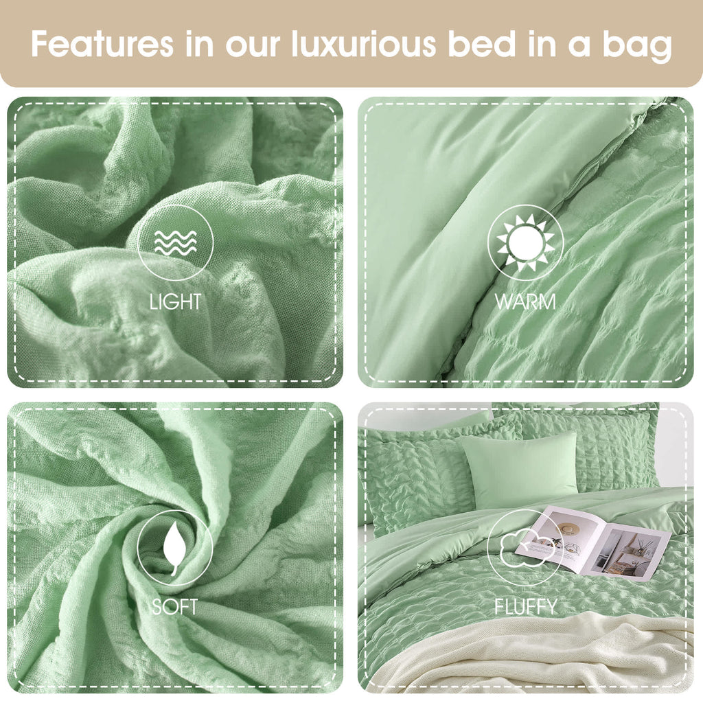 Nanshing Dolton Seersucker Microfiber Stiching 3 Piece Comforter Set