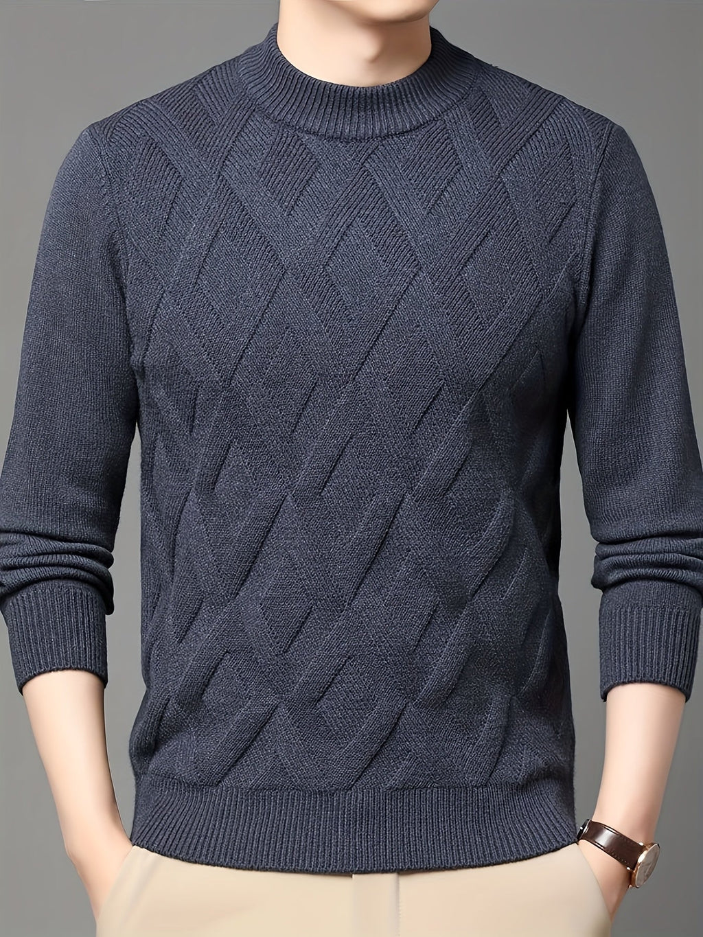 Leland | Textured Mock-Neck Jumper